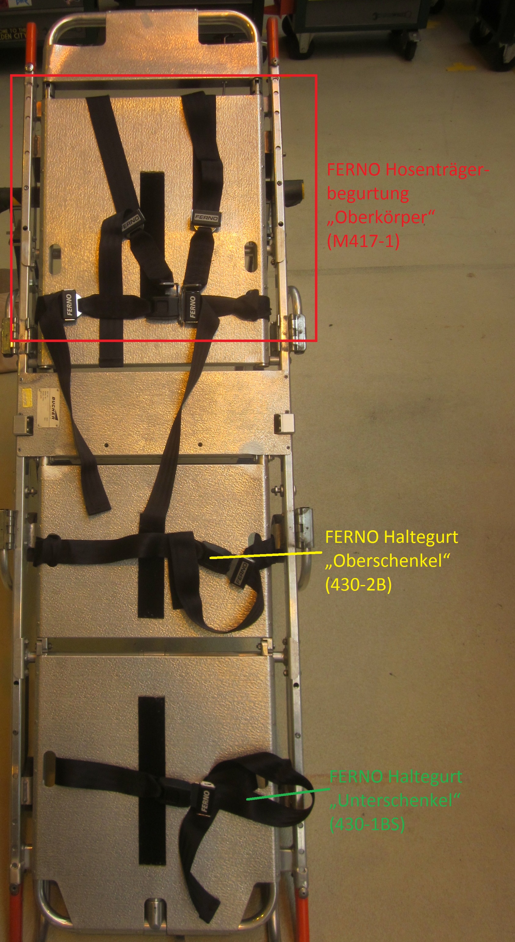 FERNO Haltegurt - Unterschenkel 1teilig, schwarz, mit Drucktastenschloss X14335